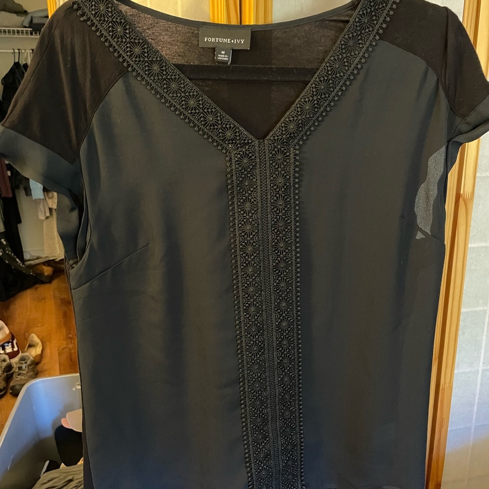 Fortune + Ivy Black Blouse